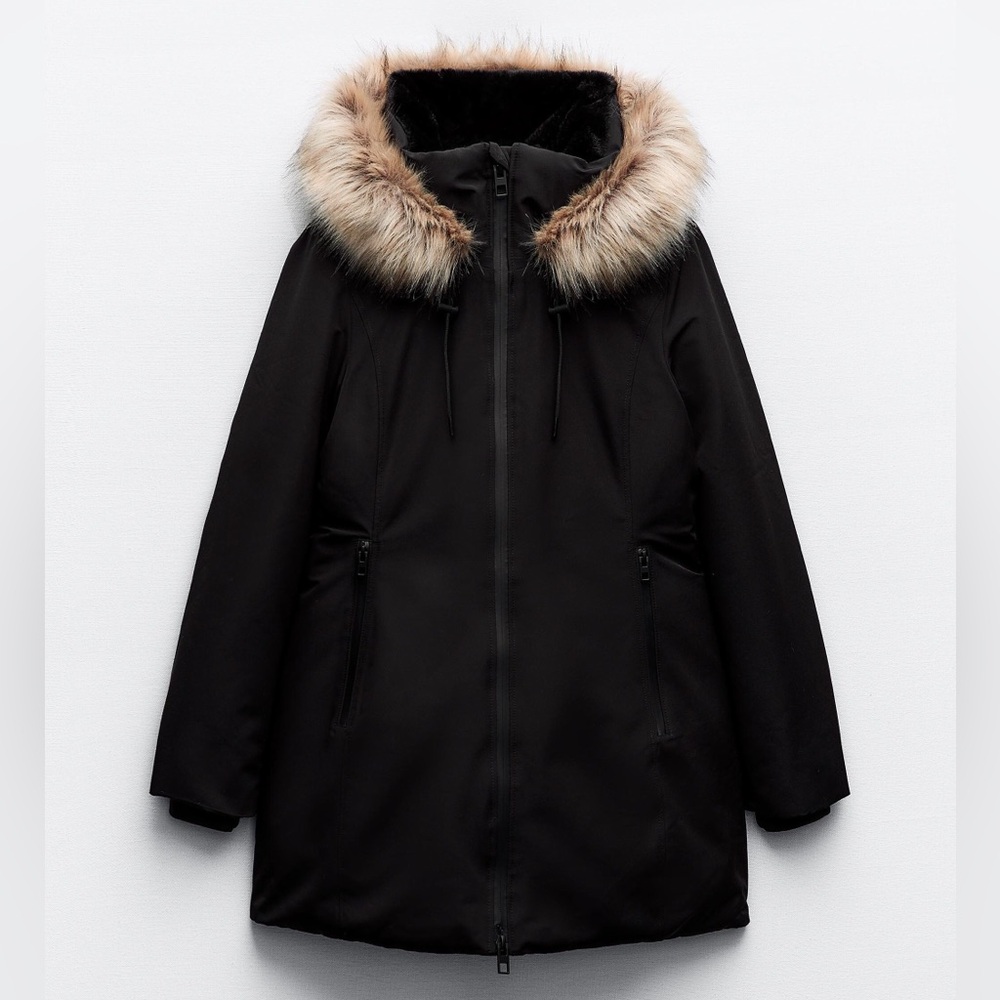 ZARA Parka Jacket size M Water Wind protection